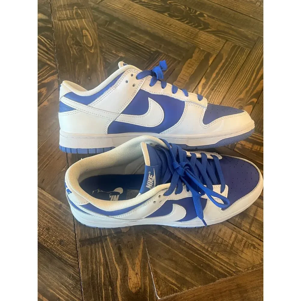 Nike Dunk Low Top Sneaker Head Men 10 Race Blue Royal Streetwear Preppy Grunge